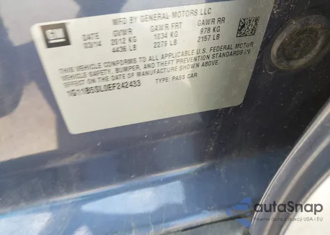 2014 Chevrolet Malibu 1Ls z USA, uszkodzony, nr VIN 1G11B5SL0EF242433